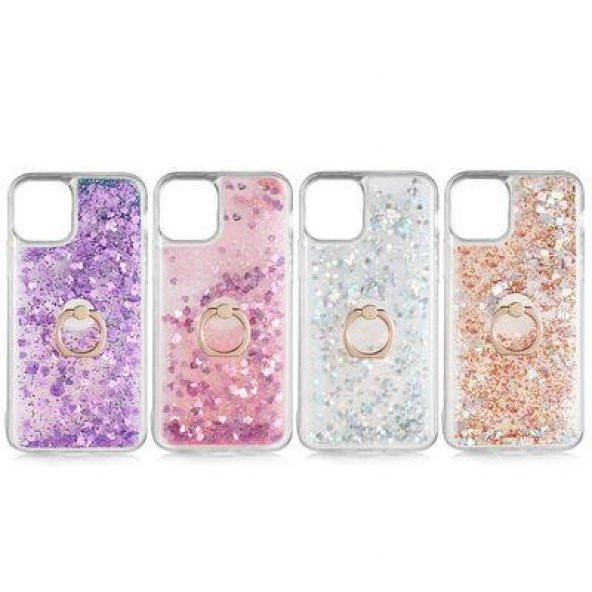 Apple iPhone 11 Pro Kılıf Sulu Simli Akışkan Silikon - 3