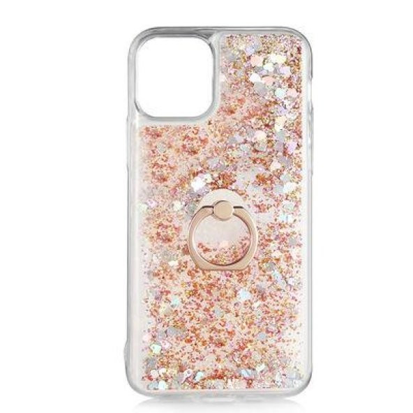 Apple iPhone 11 Pro Kılıf Sulu Simli Akışkan Silikon - 4