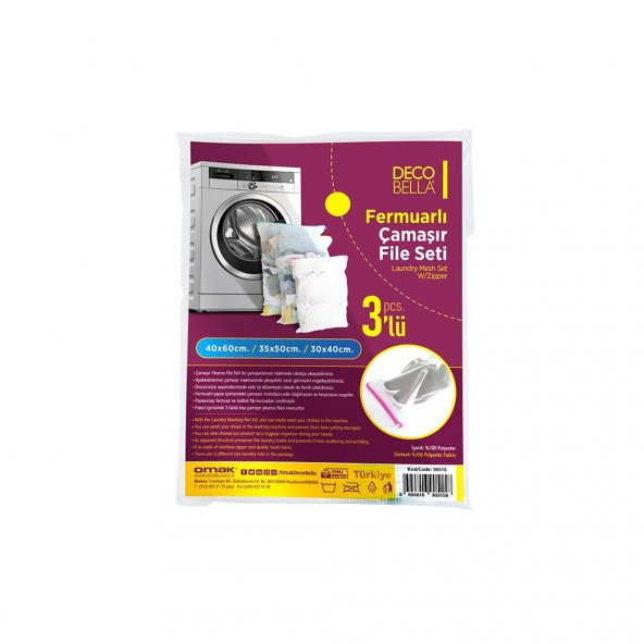 3lü Fermuarlı Çamaşır File Seti - 5