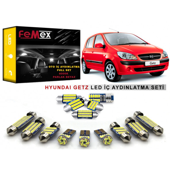 Hyundai Getz LED İç Aydınlatma Ampul Seti FEMEX Parlak Beyaz ürün görseli