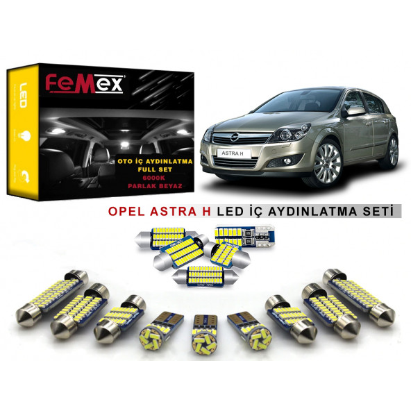 Opel Astra H LED İç Aydınlatma Ampul Seti FEMEX Parlak Beyaz