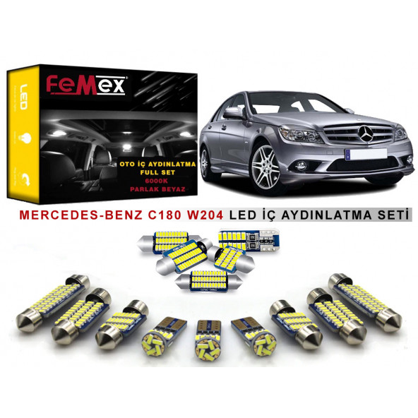 Mercedes C180 W204 Kasa LED İç Aydınlatma Ampul Seti FEMEX Parlak Beyaz