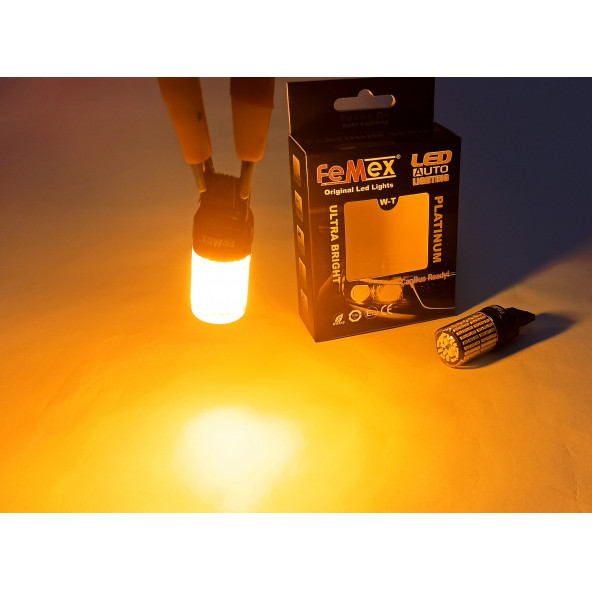 FEMEX Platinum T20 7440 / 7443 9w Led Aydınlatma Ampul Tek Duy / Çift Duy Parlak Turuncu