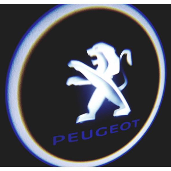 Yeni Peugeot Araçlar İçin Pilli Yapıştırmalı Kapı Altı Led Logo