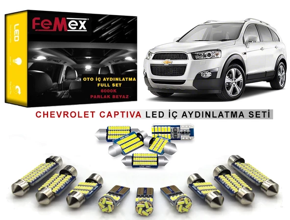 Chevrolet Captiva LED İç Aydınlatma Ampul Seti FEMEX Parlak Beyaz