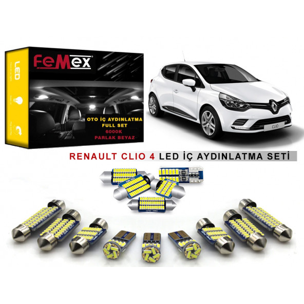 Renault Clio 4 LED İç Aydınlatma Ampul Seti FEMEX Parlak Beyaz