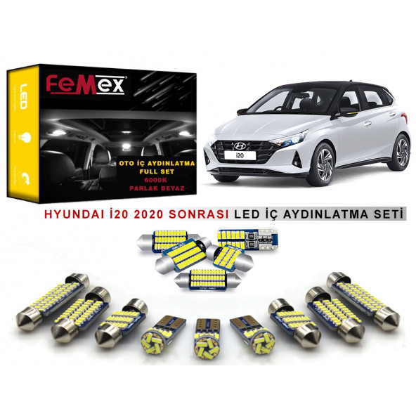 Hyundai i20 2021 LED İç Aydınlatma Ampul Seti FEMEX Parlak Beyaz
