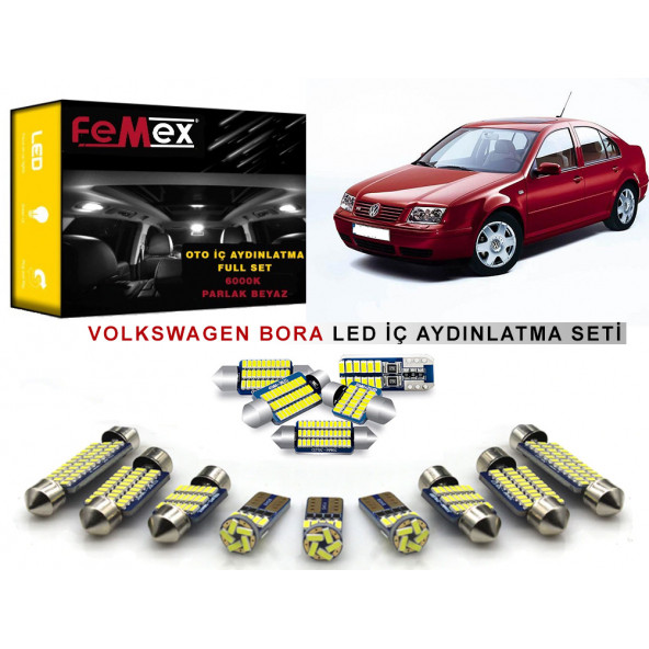 VW Bora Araçlar için LED İç Aydınlatma Ampul Seti FEMEX Parlak Beyaz