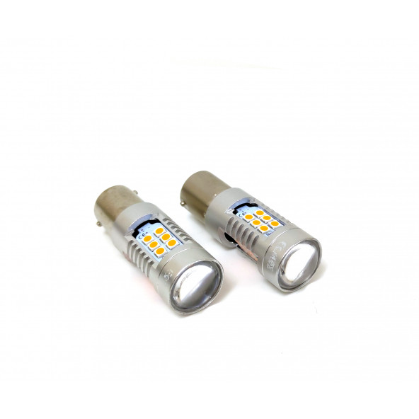 FEMEX Platinum P21W 1156 Tek Duy Led Ampul Koyu Turuncu Mercekli - 2