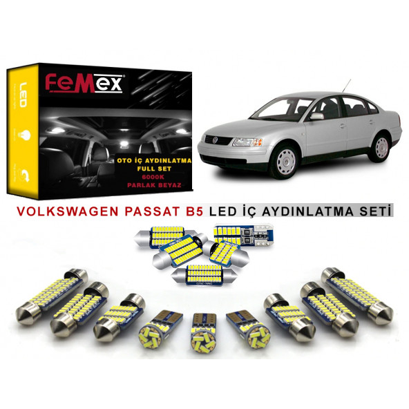 Volkswagen Passat B5 LED İç Aydınlatma Ampul Seti FEMEX Parlak Beyaz - 1