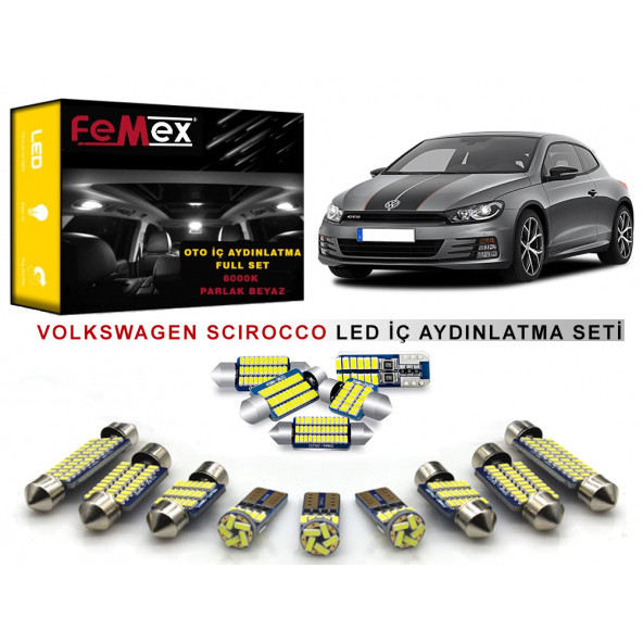 Volkswagen Scirocco LED İç Aydınlatma Ampul Seti FEMEX Parlak Beyaz ürün görseli