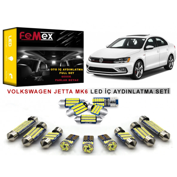 Volkswagen Jetta MK6 LED İç Aydınlatma Ampul Seti FEMEX Parlak Beyaz ürün görseli