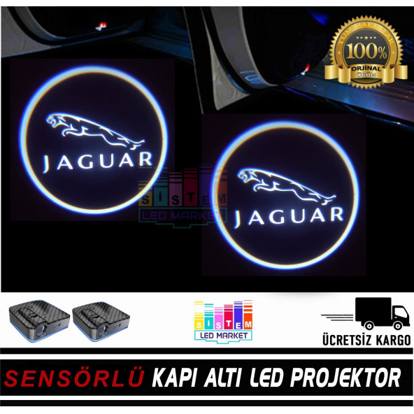 Jaguar Araçlar İçin Pilli Yapıştırmalı Kapı Altı Led Logo