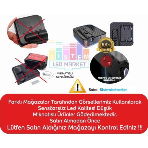 Jaguar Araçlar İçin Pilli Yapıştırmalı Kapı Altı Led Logo - 2