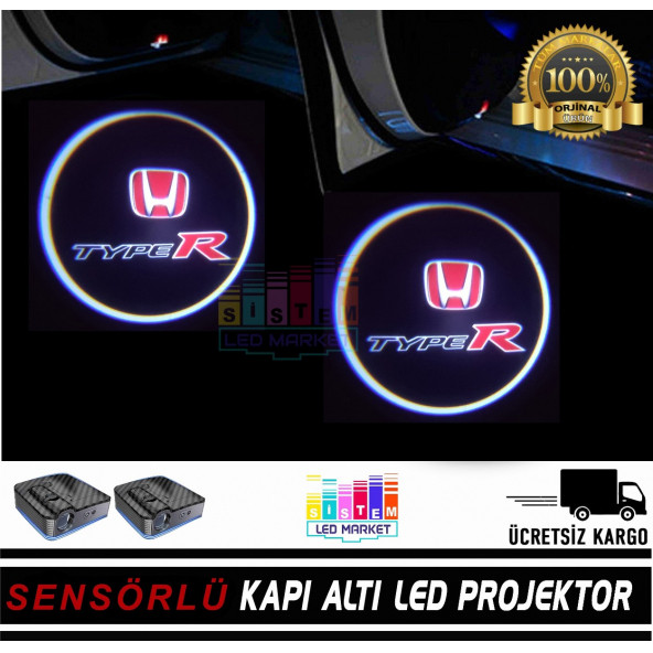 Honda Typer Araçlar İçin Pilli Yapıştırmalı Kapı Altı Led Logo - 3
