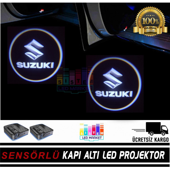 Suzuki Araçlar İçin Pilli Yapıştırmalı Kapı Altı Led Logo - 3