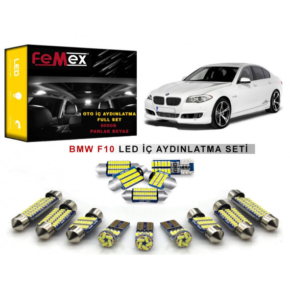 BMW F10 5 Serisi LED İç Aydınlatma Ampul Seti FEMEX Parlak Beyaz