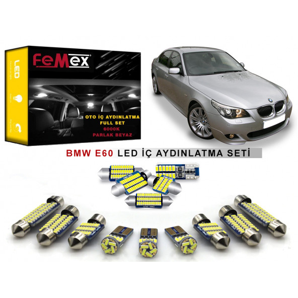BMW E60 5 Serisi LED İç Aydınlatma Ampul Seti FEMEX Parlak Beyaz