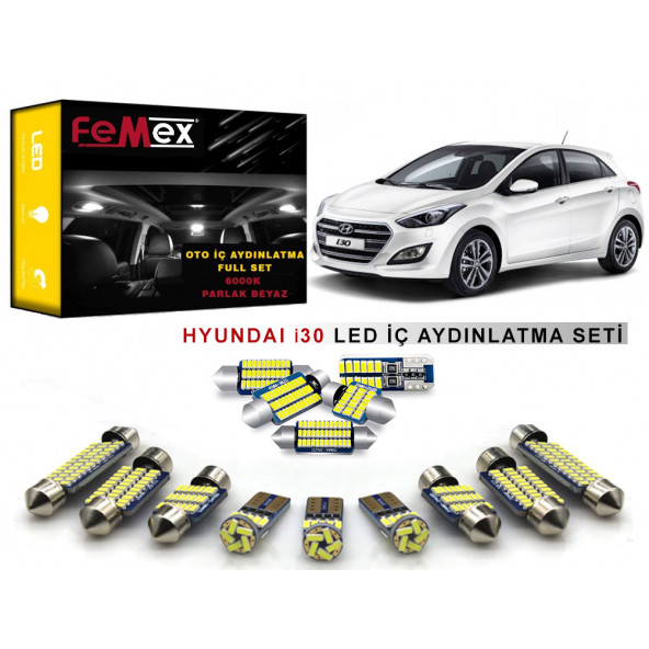 Hyundai i30 LED İç Aydınlatma Ampul Seti FEMEX Parlak Beyaz
