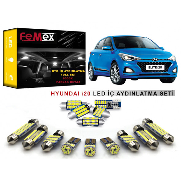 Hyundai i20 LED İç Aydınlatma Ampul Seti FEMEX Parlak Beyaz - 1