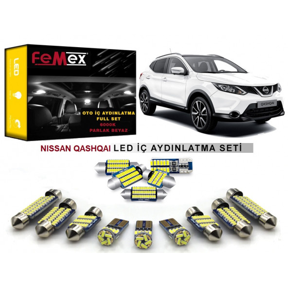 Nissan Qashqai J11 LED İç Aydınlatma Ampul Seti FEMEX Parlak Beyaz - 1