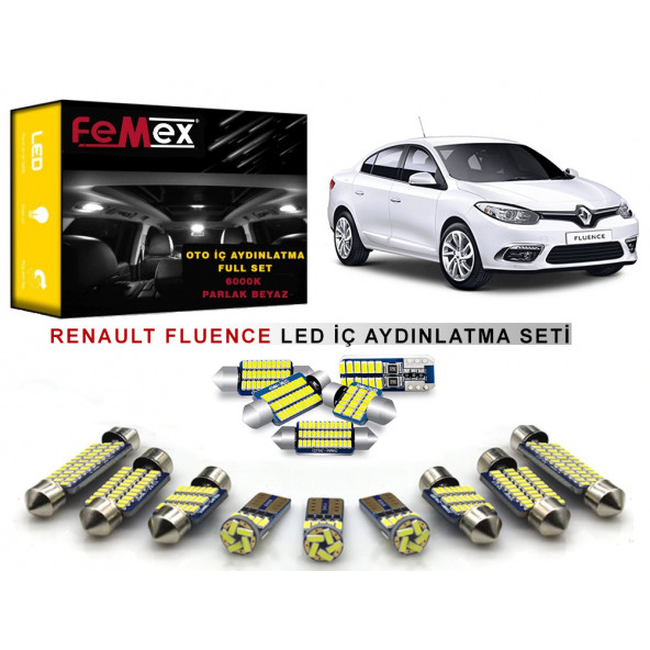 Renault Fluence LED İç Aydınlatma Ampul Seti FEMEX Parlak Beyaz