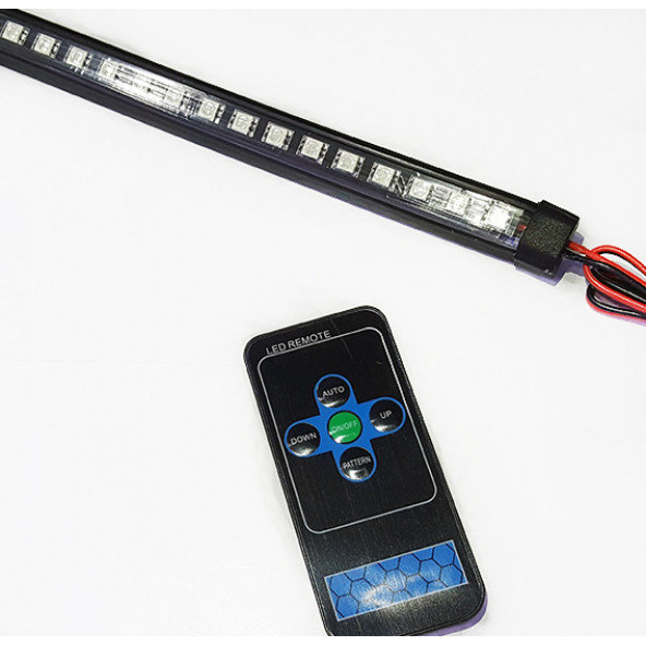 OFF ROAD Çakarlı Led Koyu TURUNCU-BEYAZ Çift Renk 24 Modlu Kumandalı 56cm