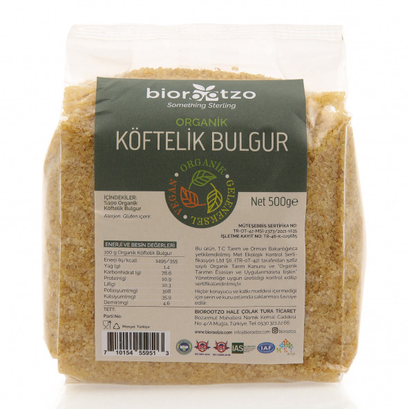 Birootzo ORGANİK KÖFTELİK BULGUR 500 G