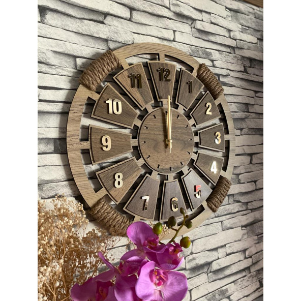 LAvinta54 Kişiye Özel Ahşap Duvar Saati 40 cm - 4