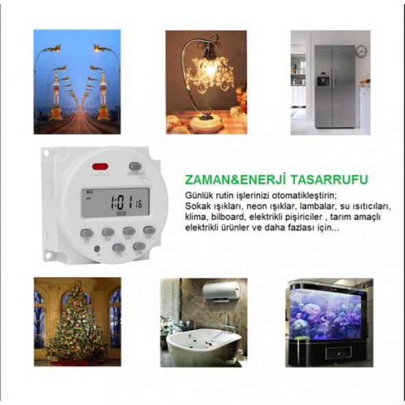 Programlanabilir Gecikmeli Zaman Ayarlı Haftalık 12V Röle Kuluçka Röle CN101A A97 - 2