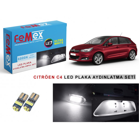 Citröen C4 Led Plaka Aydınlatma Ampulu FEMEX Premium T10