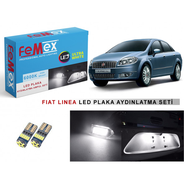 Fiat Linea Plaka Aydınlatma Seti LED Ampul Femex T10  Beyaz Led - 4
