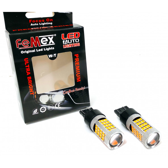 Citröen Berlingo Turuncu Led Gündüz Farı Aydınlatma Ampulu FEMEX W21W - Resim 2