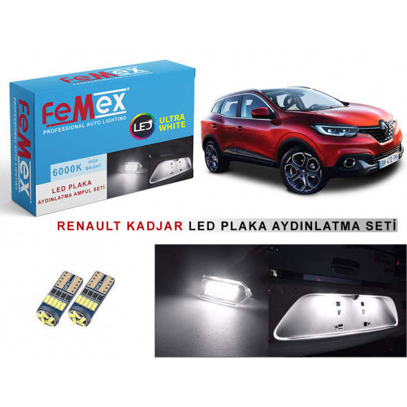 Renault Kadjar LED Plaka Aydınlatma Ampulu 6000K Beyaz FEMEX T10 - 3