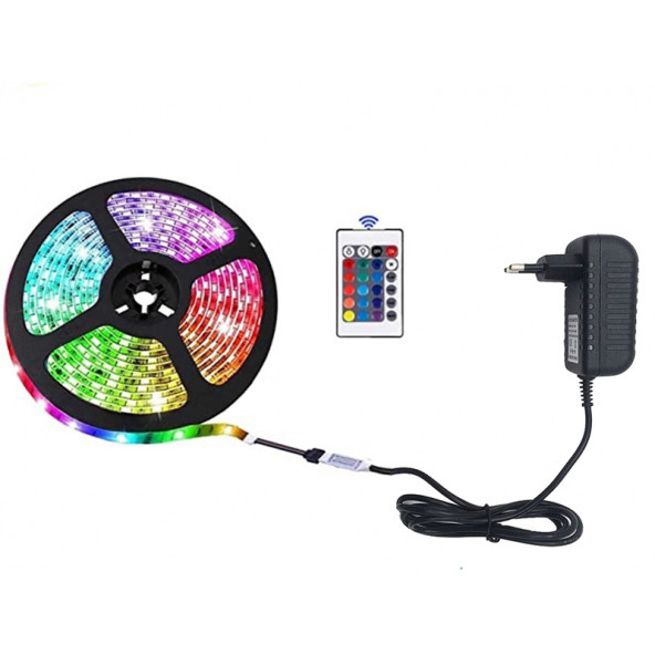 RGB LED Kumandalı İç / Dış Mekan 5 Metre Silikonlu Şerit Led