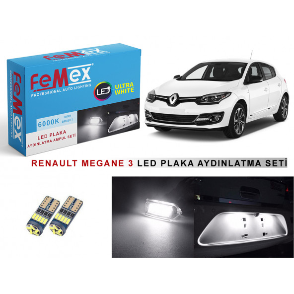 Renault Megane 3 LED Plaka Aydınlatma Ampulu FEMEX T10 - 3