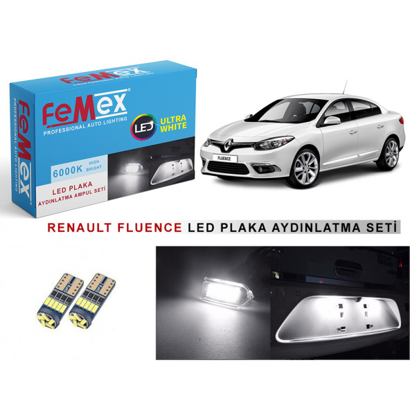 Renault Fluence LED Plaka Aydınlatma Ampulu 6000K Beyaz FEMEX T10 - 3