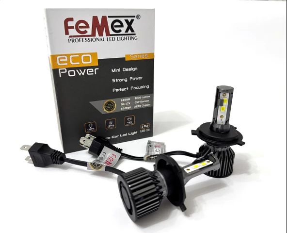 Fiat Palio Araçlar İçin Kısa Uzun LED Far Ampulu FEMEX EcoPower - Resim 3