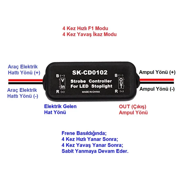 3. Stop  Arka Cam Fren Çakar Modül LED AMPUL Uyumlu Tüm Araçlar İçin - 3