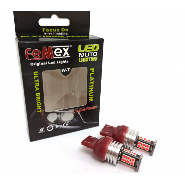 FEMEX T20 7440/7443 Tek Duy/Çit Duy 3030 Chip 24smd Kırmızı Led Ampul