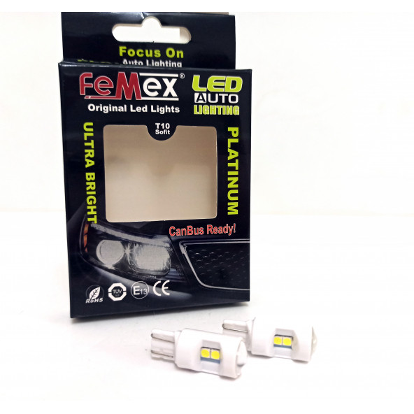 FEMEX Platinum T10 6smd 3030 Chipset Mercekli Seramik Led Ampul Aktif Canbus