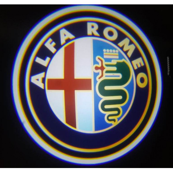 Alfa Romeo Araçlar İçin Pilli Yapıştırmalı Kapı Altı Led Logo