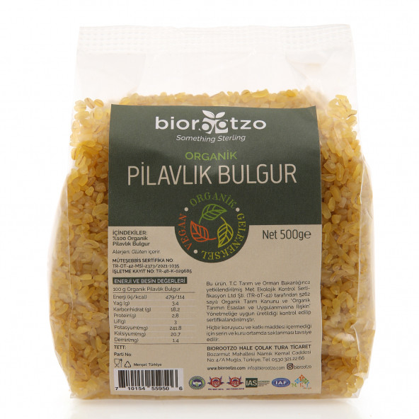 Birootzo Organik Pilavlık Bulgur 500 g
