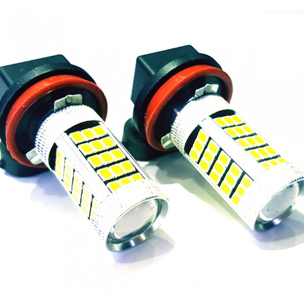 FEMEX H8/11- 9W- SİS FARLARI İÇİN Led Ampul 2835Chip Beyaz Mercekli 66Ledli - 2