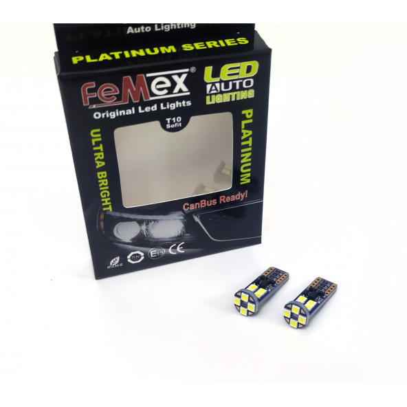 FEMEX Platinum T10 3030 Chip 12Ledli 650 Lumen Beyaz Led Ampul Aktif Canbus - 4
