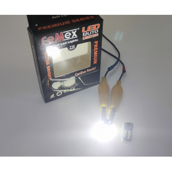 FEMEX T10-24Ledli Mini Yassı Led Ampul Beyaz Aktif Canbus Ultra Parlak