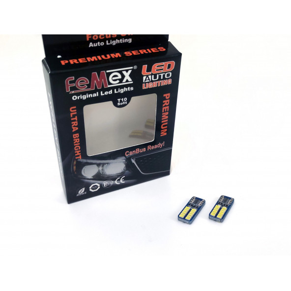 FEMEX T10-24Ledli Mini Yassı Led Ampul Beyaz Aktif Canbus Ultra Parlak - 2