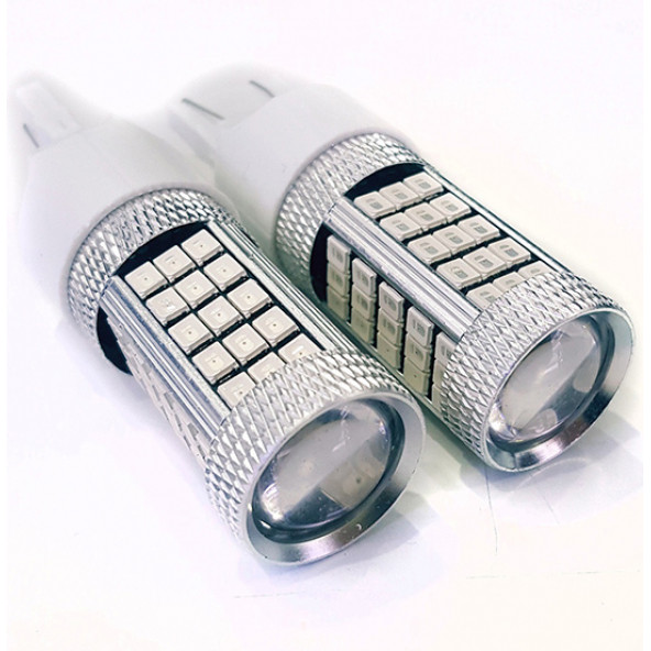FEMEX Premium T20 7443 9w Led Ampul Çift Duy Kırmızı 2835 Chip Mercekli - 2