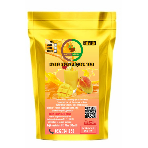 Mango Aromalı İçecek Tozu 1 kg