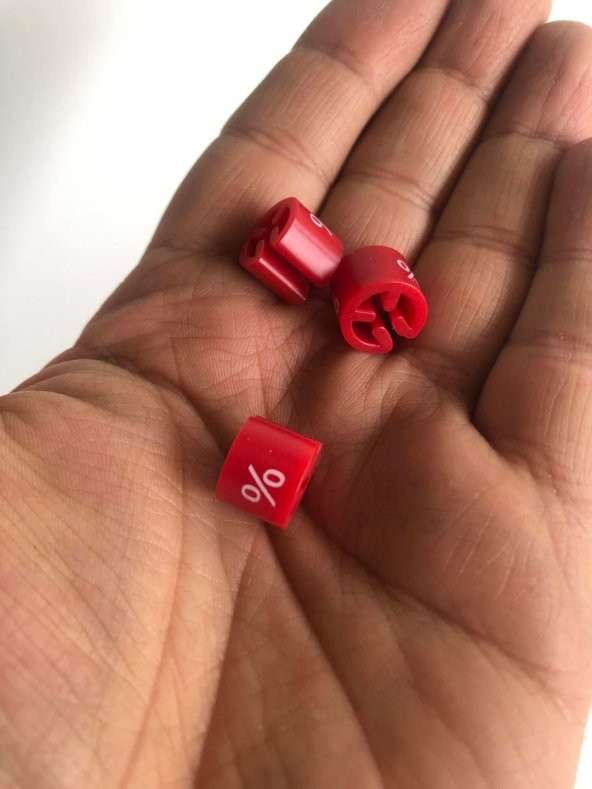% Baskılı Kırmızı Askı Boncuğu 100 Adet - 4